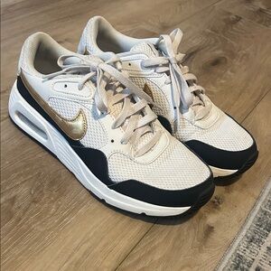 Nike Women’s White, Black & Gold Air-Style Lace-Up Sneakers